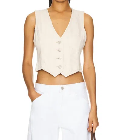 Free People Tate Denim Vest In White