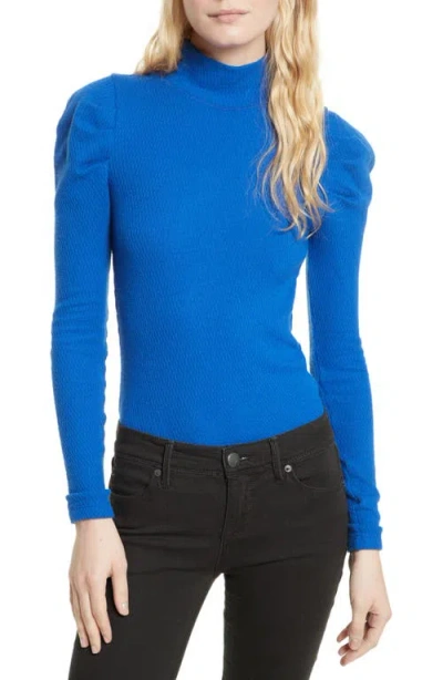 Free People Tattooed Heart Puff Sleeve Top In Blue