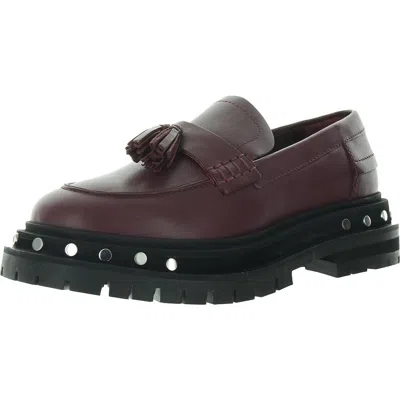 Free People Teagan Tassel Loafer Womens Embellished Leather Loafers In Red