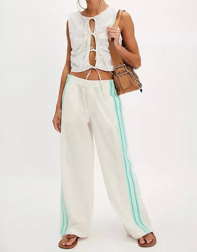 Free People Team Spirit Pull On Pants In Bleached Aqua Combo In Multi
