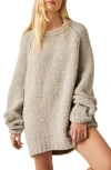 Free People Teddy Sweater Tunic In Silver Clouds