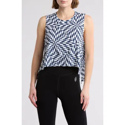 Free People Temp Print Tank In Navy Combo