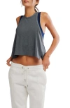 Free People Tempo Flash Finish Tank Top In Black