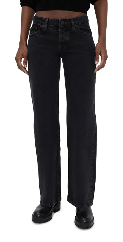 Free People Tennessee Boyfriend Jeans Hideaway Black In Multi