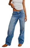 Free People Tennessee Low-rise Boyfriend Jeans In Cowboy Romance In Blue