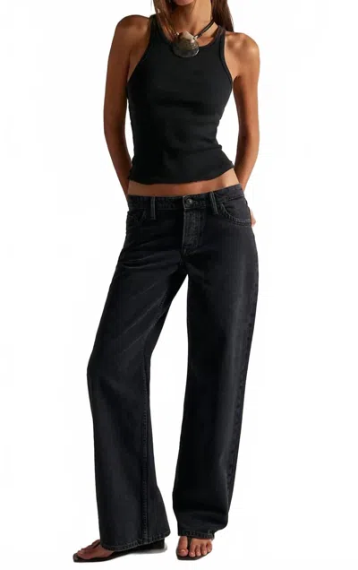 Free People Tennessee Low Rise Boyfriend Jeans In Hideaway Black