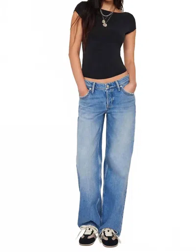 Free People Tennessee Low Rise Boyfriend Jeans In Light Wash In Blue