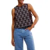 Free People Textured Cotton Terry Side Tie Top In Multi