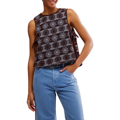 Free People Textured Cotton Terry Side Tie Top