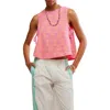 Free People Textured Cotton Terry Side Tie Top In Pink