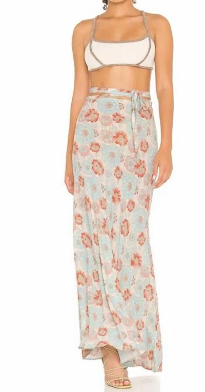 Free People That's A Wrap Printed Maxi Dress In Sky Combo In Blue