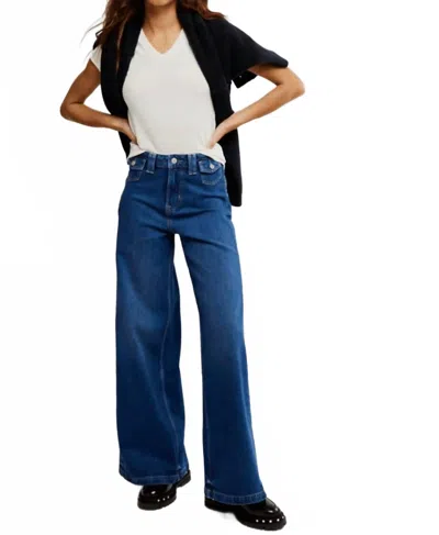 Free People The Free Kellee High-rise Palazzo Jeans In Blue