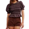 Free People The Maxey Knit Top In French Chocolate In Brown