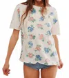 Free People The Nina Boheme Printed Tee In Ivory Combo In Multi