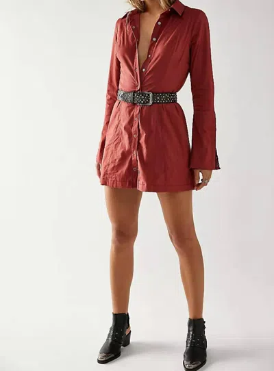 Free People Thea Mini Dress In Pink Cinnamon