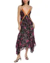 FREE PEOPLE FREE PEOPLE THERE SHE GOES PRINTED MAXI SLIP DRESS