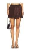 Free People Third Charm Mini Skirt In Brown