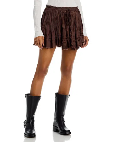 Free People Third Charm Mini Skirt In Brown
