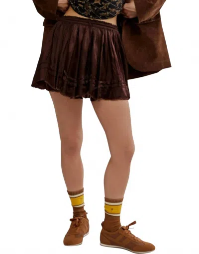FREE PEOPLE THIRD CHARM MINI SKIRT IN FRENCH CHOCOLATE