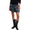 Free People Third Charm Print Miniskirt In Blue