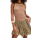 Free People Third Charm Printed Mini Skirt In Green Combo In Green