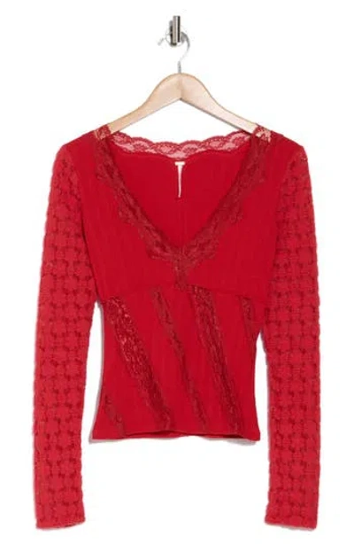 Free People This Could Be Us Lace Top In Red