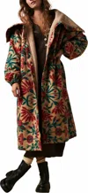 FREE PEOPLE THIS LOVE FLORAL WING COLLARED CARDIGAN IN MULTI