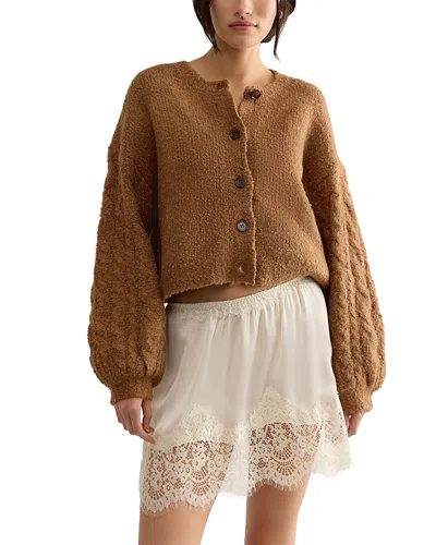 Free People Thistle Button Front Cardigan Sweater In Brown
