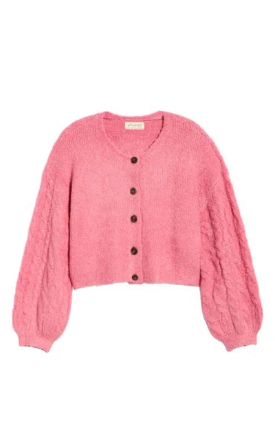 Free People Thistle Knit Cardigan In Pink