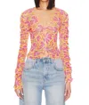 Free People Through The Meadow Top In Grapefruit Seltzer In Multi