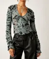 Free People Through The Meadow Ruched Mesh Top In Multi