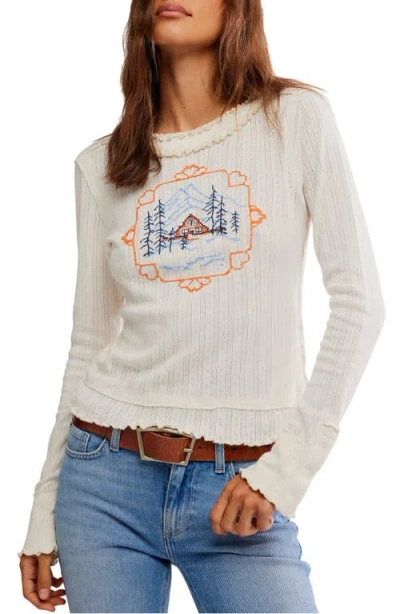 Free People Through The Woods Long Sleeve Top In Neutral