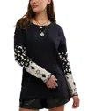 Free People Tiger Style Long Sleeve Cotton Blend T-shirt In Black Combo