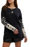 FREE PEOPLE FREE PEOPLE TIGER STYLE LONG SLEEVE COTTON BLEND T-SHIRT