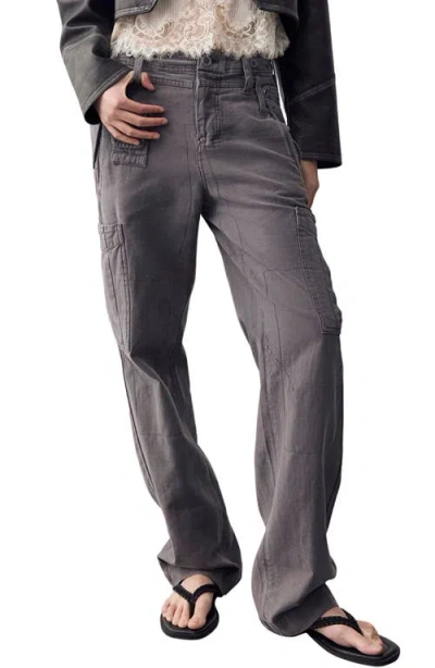 Free People Tight Fuse Slim Cargo Pants In Charcoal Grey