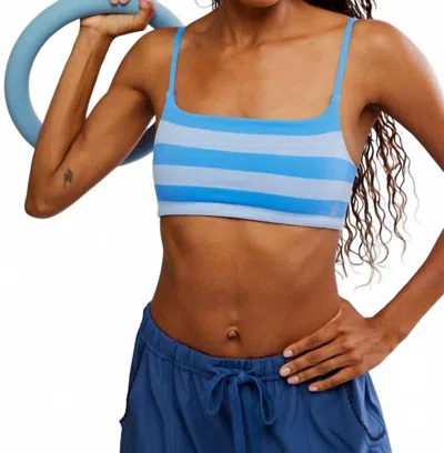 Free People Tighten Up Reversible Bra In Riviera Blue Combo