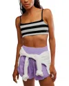 Free People Fp Movement Remember My Name Stripe Bra In Black Combo