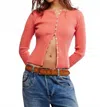 Free People Tilly Long Sleeve Cardigan In Crabapple In Pink