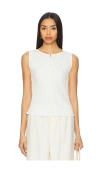 Free People Tilly Ribbed Button Through Vest In Ivory