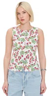 Free People Tilly Button Front Slim Fit Cropped Vest In Antique Ivory Combo