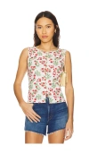 Free People Tilly Button Front Slim Fit Cropped Vest In White