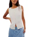 Free People Tilly Ribbed Button Through Vest In White