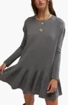 Free People Time On My Side Mini Dress In Dark Heather Grey In Grey