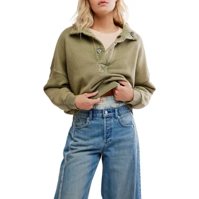 Free People Timeless Cotton Blend Pullover In Green
