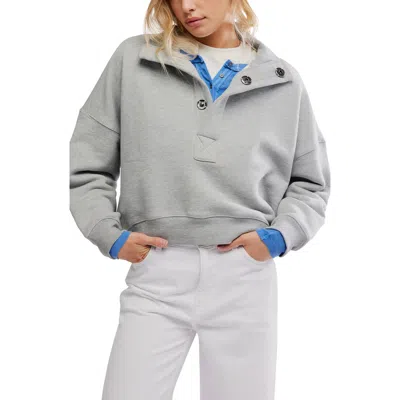 Free People Timeless Pullover Sweatshirt In Heather Grey In Gray