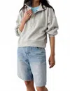 Free People Timeless Pullover Sweatshirt In Heather Grey In Multi