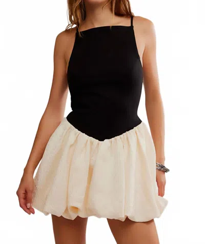 Free People Tinsel Kiss Mini Dress In Black/cream