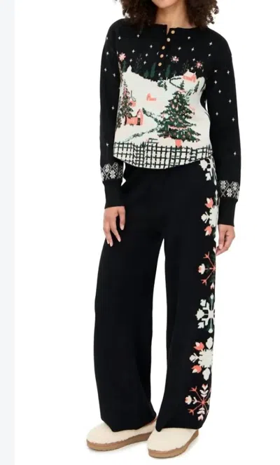 Free People Tinsel Town Sweatshirt In Pink Combo In Black