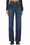 Free People Tinsley Baggy High-rise Jeans In Dark Romance In Blue