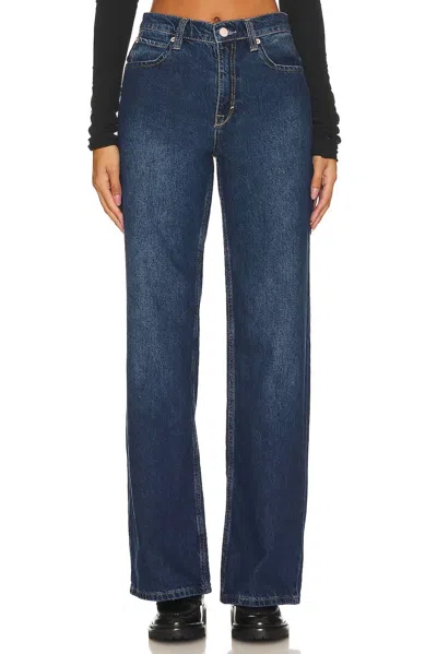 Free People Tinsley Baggy High-rise Jeans In Dark Romance In Blue